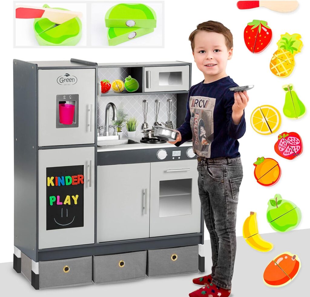 Cucina Gioco per Bambini Dream Kitchen Cucinetta in Plastica Azzurra E Blu  3+ per Piccolo Cuochi 5-A 
